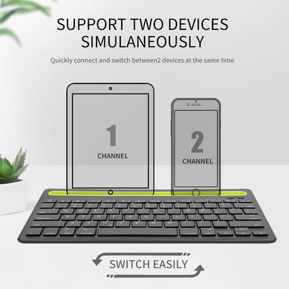 HM-04 Dual-Device Connection Bluetooth Keyboard for IOS Android Windows Phones/Tablets