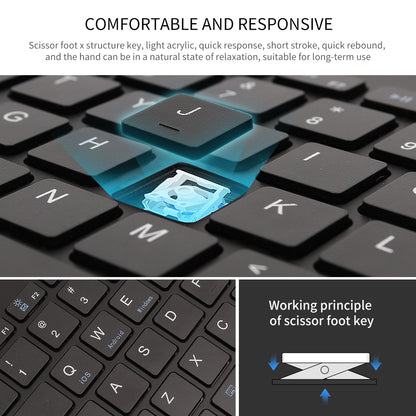 HM-04 Dual-Device Connection Bluetooth Keyboard for IOS Android Windows Phones/Tablets