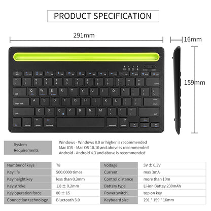 HM-04 Dual-Device Connection Bluetooth Keyboard for IOS Android Windows Phones/Tablets
