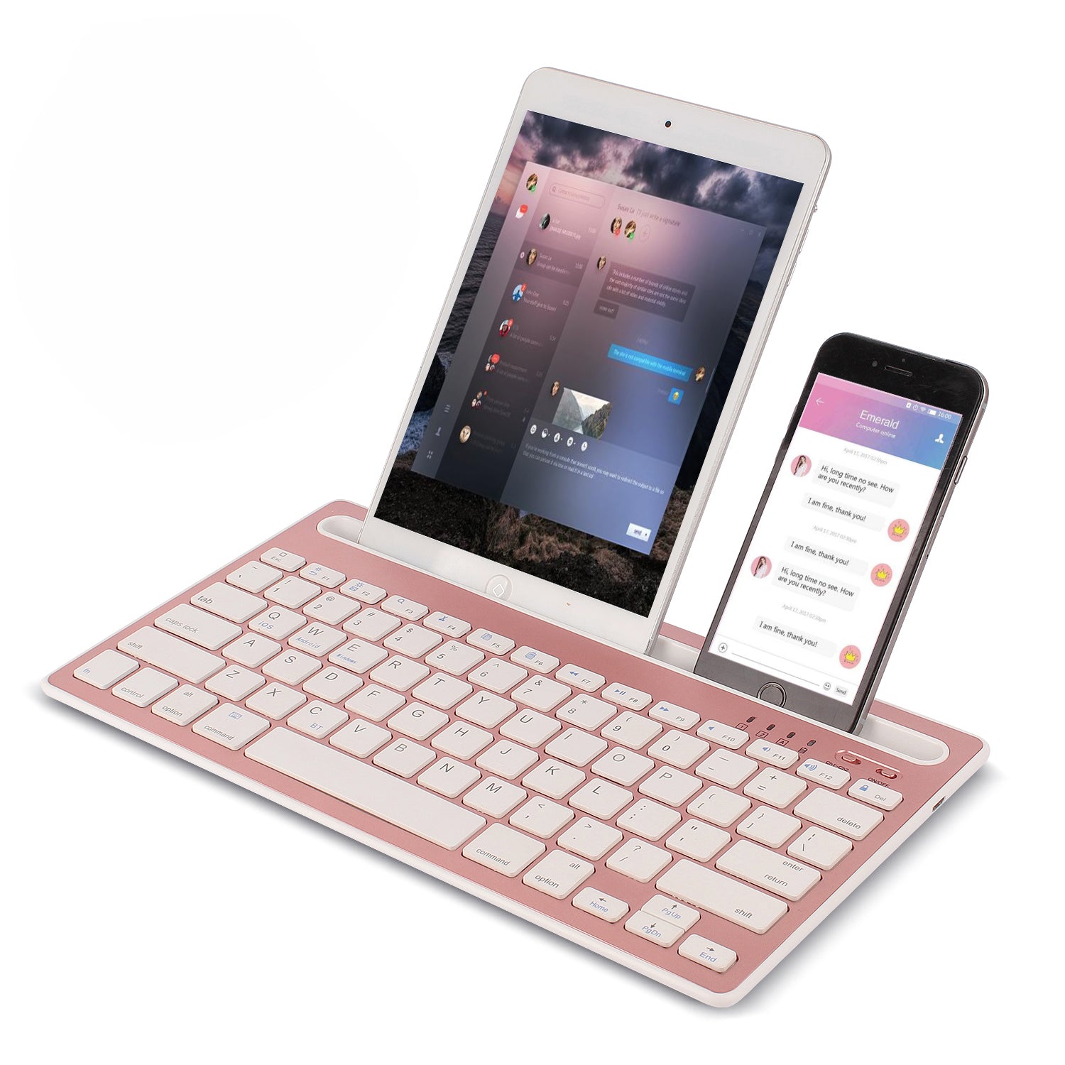 HM-04 Dual-Device Connection Bluetooth Keyboard for IOS Android Windows Phones/Tablets