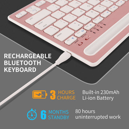 HM-04 Dual-Device Connection Bluetooth Keyboard for IOS Android Windows Phones/Tablets