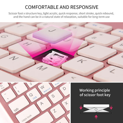 HM-04 Dual-Device Connection Bluetooth Keyboard for IOS Android Windows Phones/Tablets