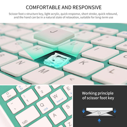 HM-04 Dual-Device Connection Bluetooth Keyboard for IOS Android Windows Phones/Tablets