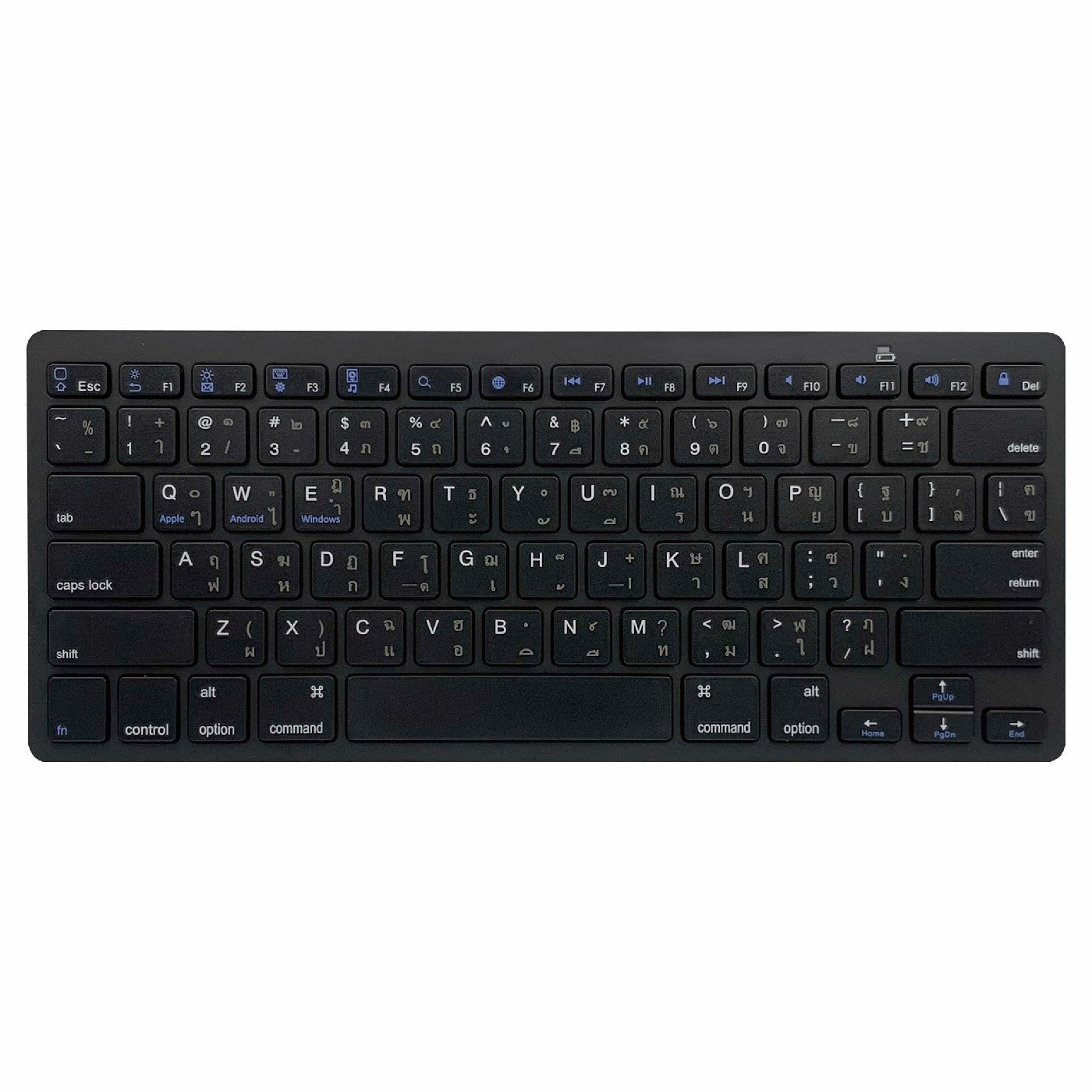 [Thai Version] X5 Noiseless 78-Key Ultra Thin Wireless Bluetooth Keyboard for iPad iPhone - Black