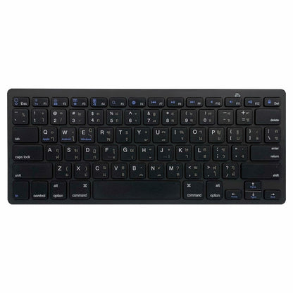 [Thai Version] X5 Noiseless 78-Key Ultra Thin Wireless Bluetooth Keyboard for iPad iPhone - Black