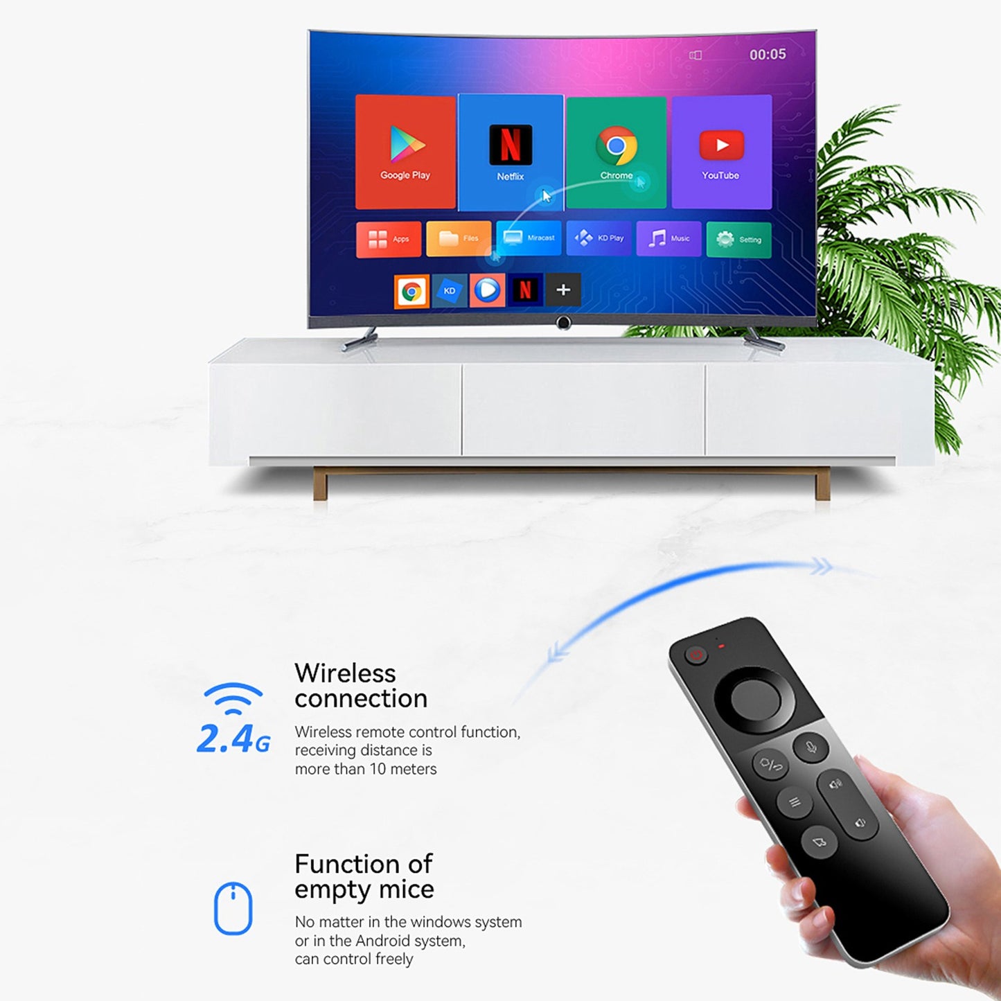 WECHIP W3 2.4G 3-in-1 2.4G Wireless Keyboard Voice Air Mouse Remote Controller