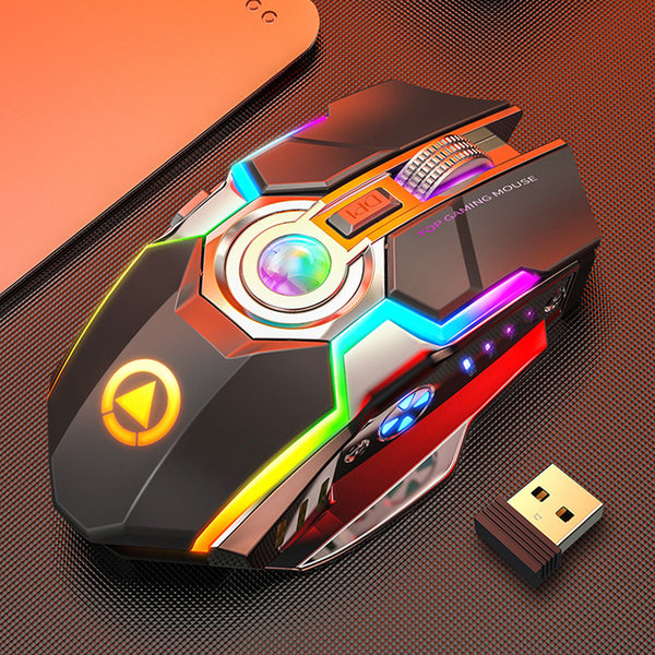 A5 Silent USB Rechargeable Wireless Gaming Mouse with RGB Backlight for Laptop Desktop PC