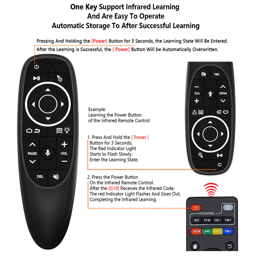 G10S Pro 2.4G Wireless Air Mouse Remote Controller with Backlit and Gyro Sensor for Android TV Box Support Voice Search