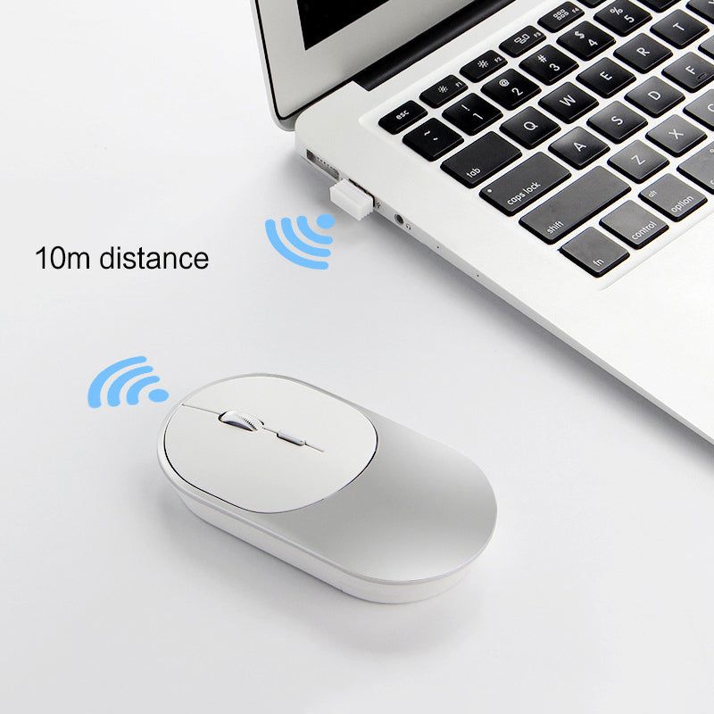 Wireless 2.4G + Bluetooth Dual Mode Mouse Portable Ergonomic Mute Mice for Laptops PC