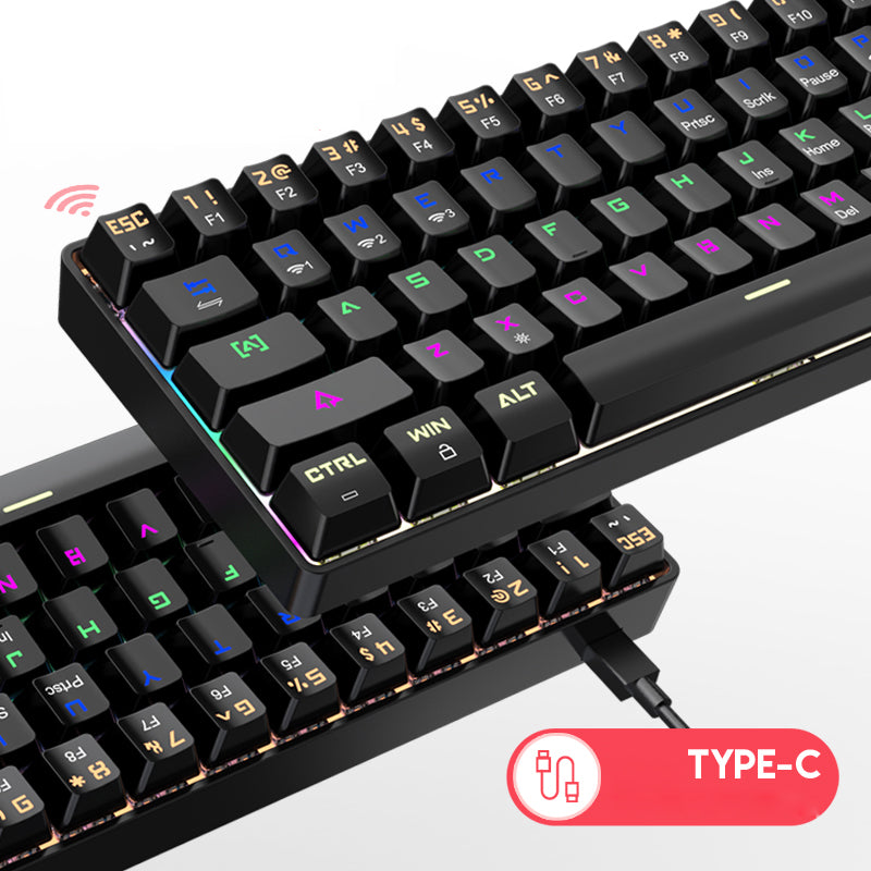 ICEDI DIK61 61 Keys Blue Switch Mechanical Gaming Keyboard with Dual Mode Connection