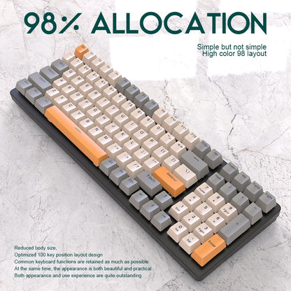 FREE WOLF K3 Mechanical Keyboard 100-Key Gaming Keyboard with Colorful Light Effects for Office Home Computers Laptops