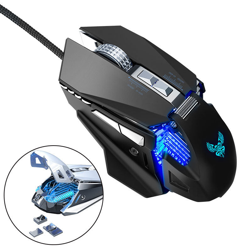 GM98 Mechanical USB Gaming Mouse 7-Key Programmable Optical Wired Mouse for Notebook Desktop Computer
