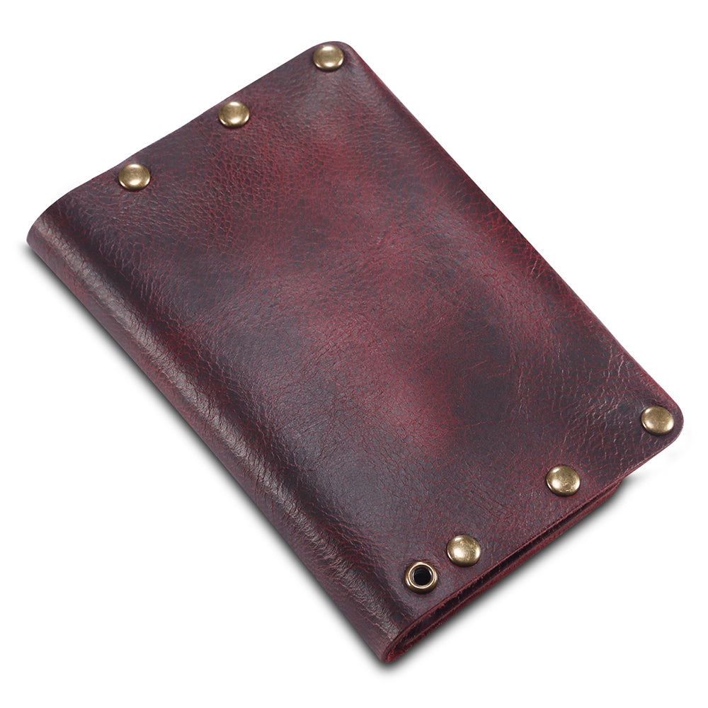 Credit Card Holder Wallet Rivet Decor Genuine Leather Card Pouch Bag Business Card Holder for Women Men