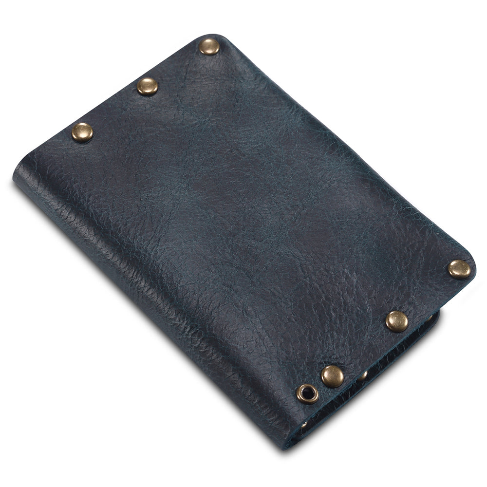 Credit Card Holder Wallet Rivet Decor Genuine Leather Card Pouch Bag Business Card Holder for Women Men
