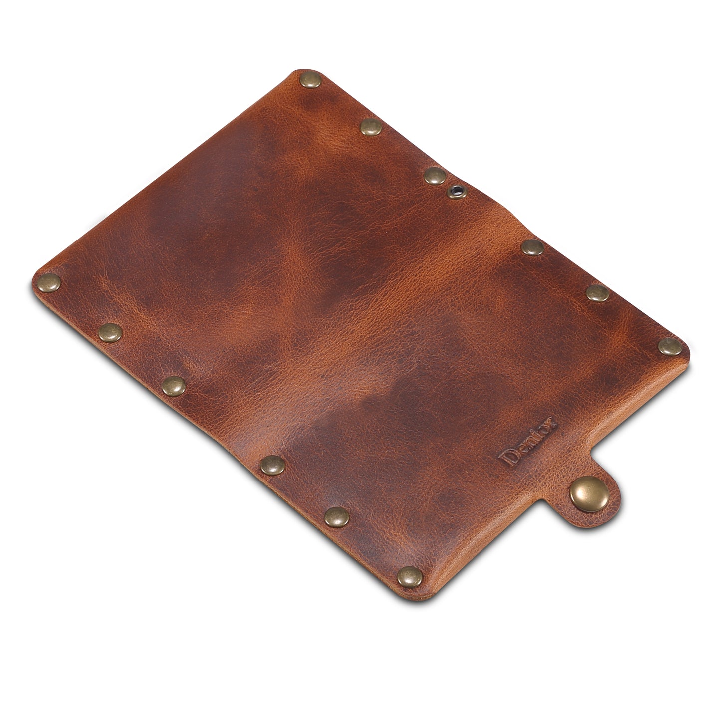 Credit Card Holder Wallet Rivet Decor Genuine Leather Card Pouch Bag Business Card Holder for Women Men