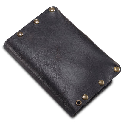 Credit Card Holder Wallet Rivet Decor Genuine Leather Card Pouch Bag Business Card Holder for Women Men