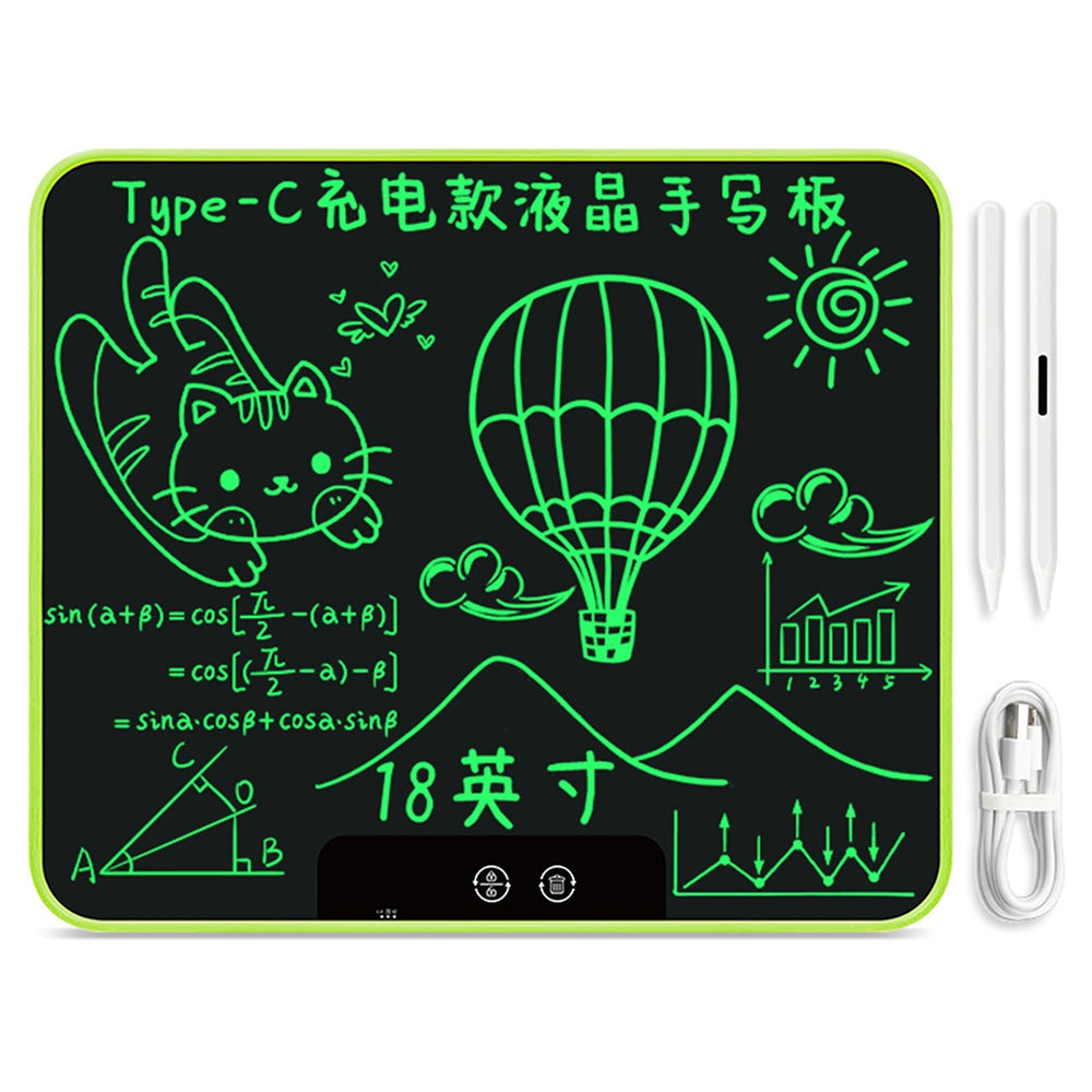 180X 18inch Rechargeable LCD Writing Tablet Digital Graphic Drawing Board Ultra-thin Memo Board, Monochrome Handwriting