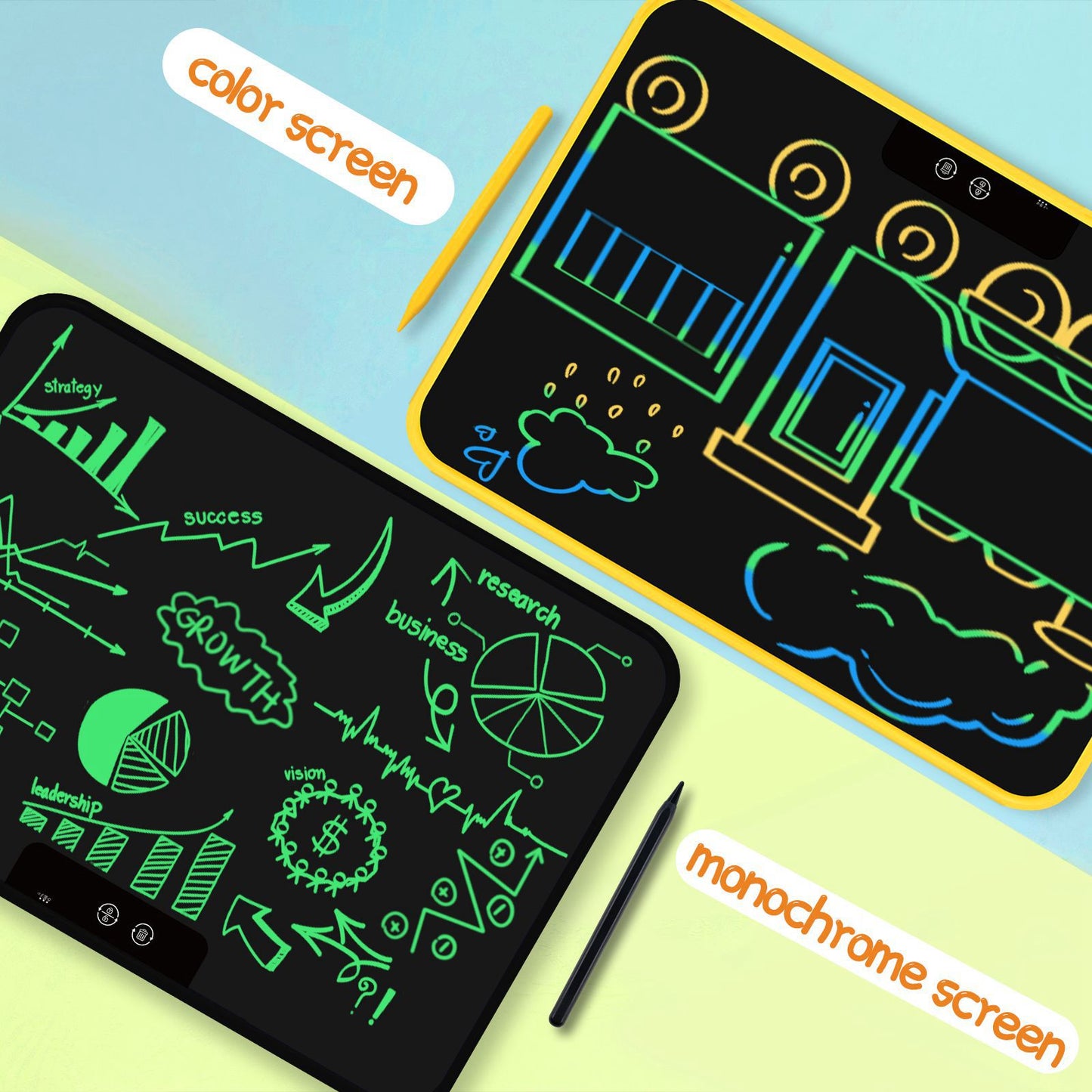 180X 18inch Rechargeable LCD Writing Tablet Digital Graphic Drawing Board Ultra-thin Memo Board, Monochrome Handwriting