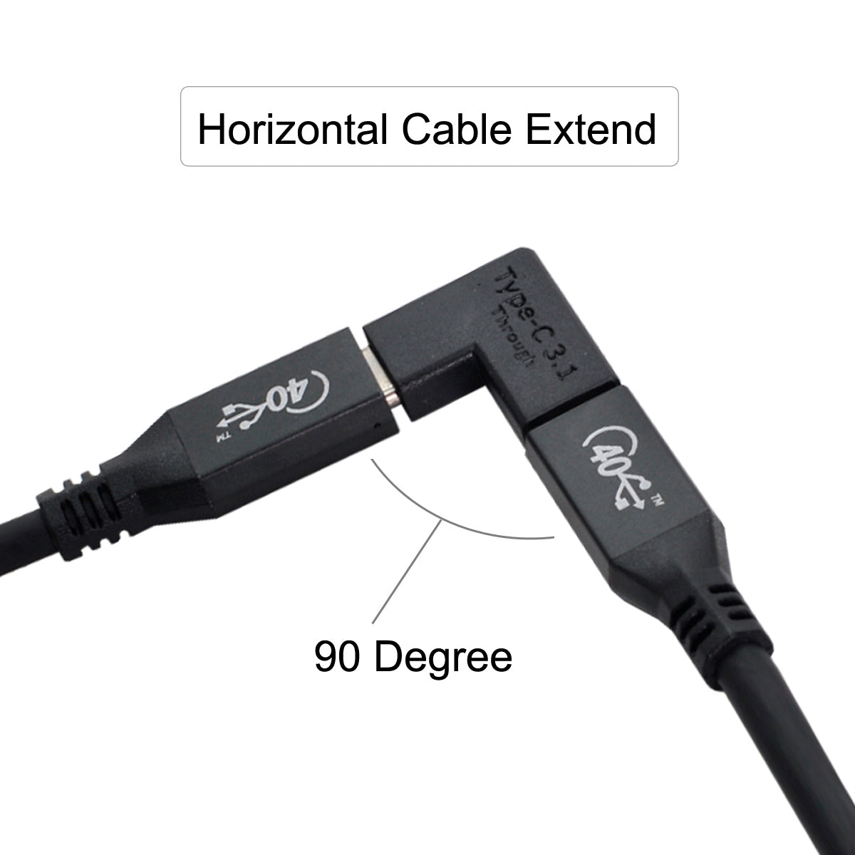 UC-077 3Pcs/Set USB-C Male to Female + USB-C Female to Female Elbow Converter Charging Adapter