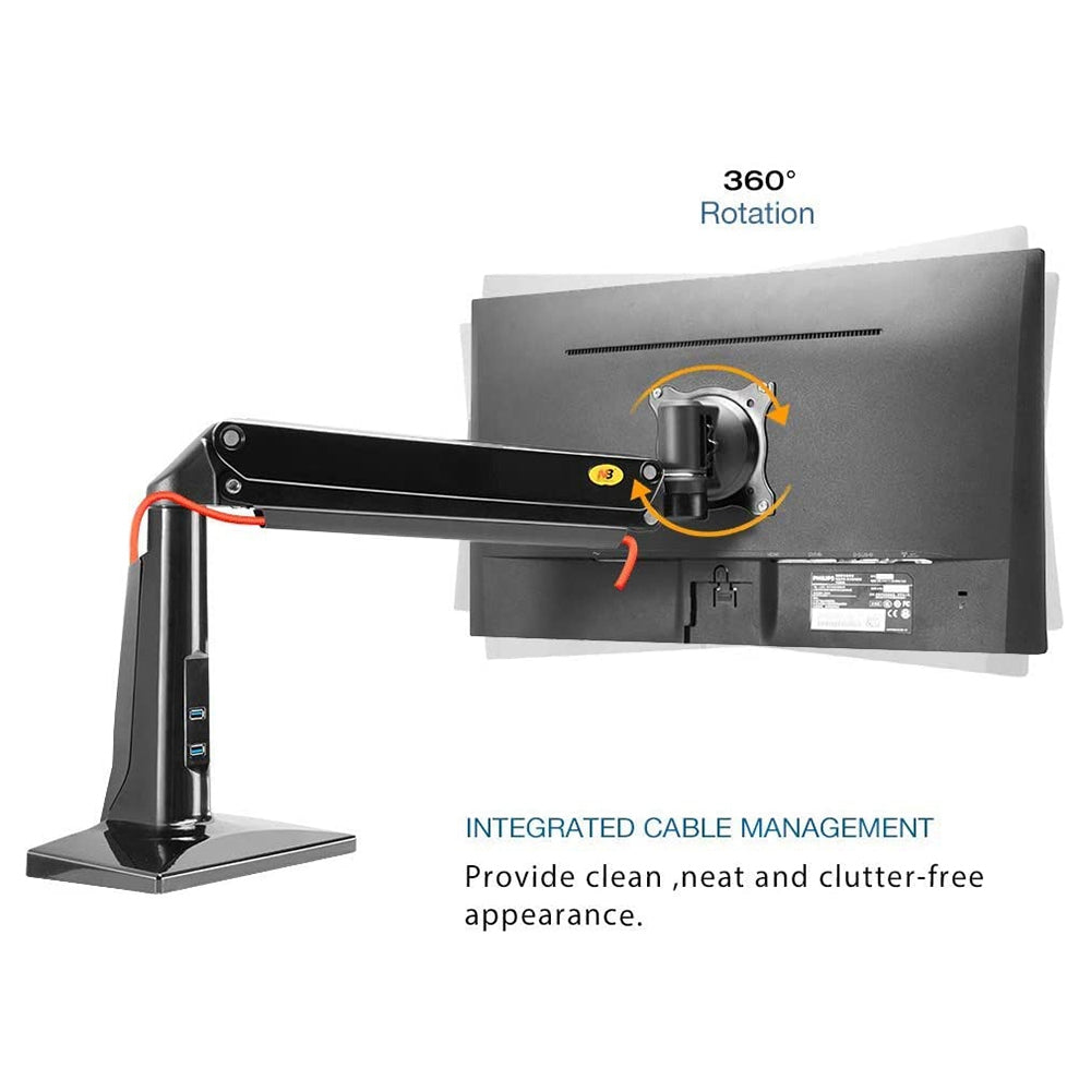 NORTH BAYOU F100A 22-35 inch Computer Monitor Desktop Rotatable Holder Adjustable Support Arm Bracket