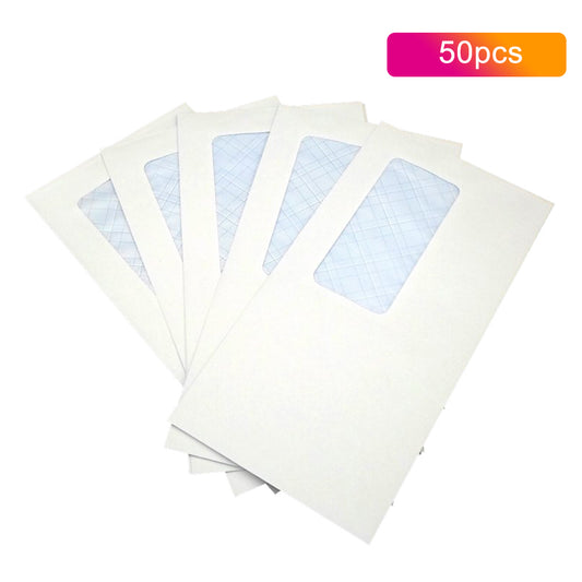 SKYLINE 50PCS Security Envelopes with Window Confidential Seal Skyline Envelope for Postcard Letter Greeting Card School Office Supplies