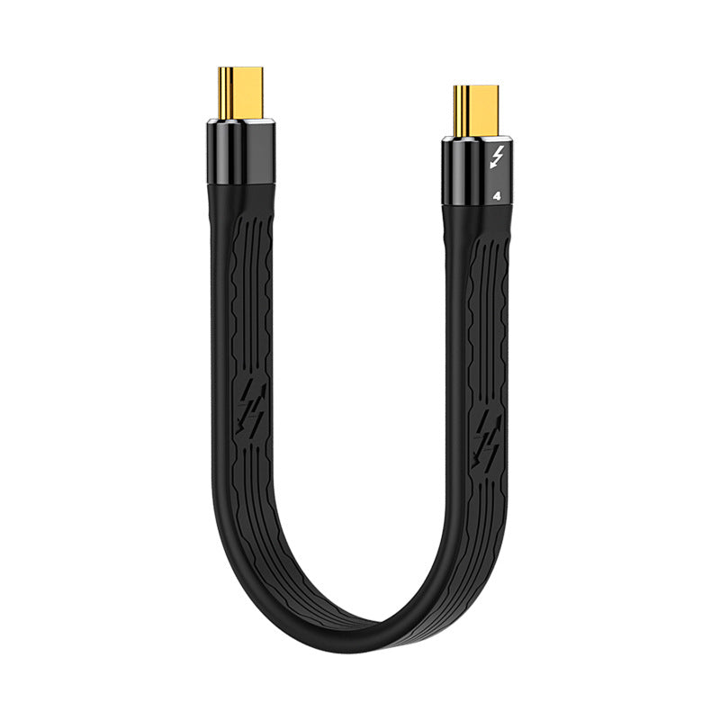TB-005-0.13M 40Gbps ThunderBolt4 Transmission Cord Flat Slim 5A 100W Fast Charging Cable Supports 8K 60Hz 5K 60Hz Video Output