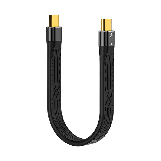 TB-005-0.13M 40Gbps ThunderBolt4 Transmission Cord Flat Slim 5A 100W Fast Charging Cable Supports 8K 60Hz 5K 60Hz Video Output