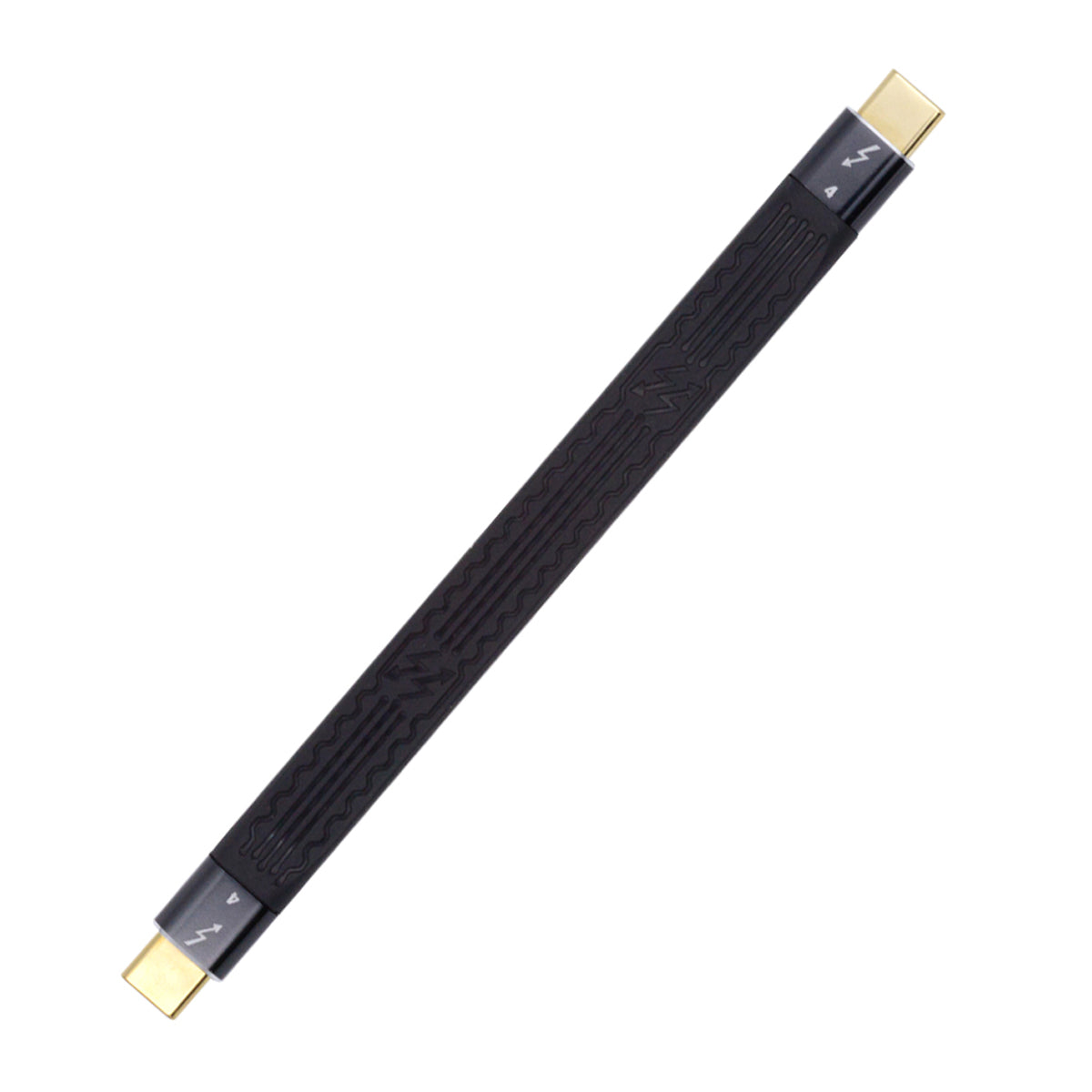 TB-005-0.22M ThunderBolt4 Flat Slim Cable 40Gbps 5A 100W Fast Charging Speed Supports 8K 60Hz 5K 60Hz Video Output