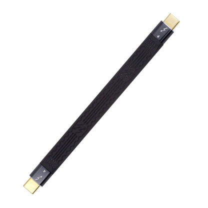 TB-005-0.22M ThunderBolt4 Flat Slim Cable 40Gbps 5A 100W Fast Charging Speed Supports 8K 60Hz 5K 60Hz Video Output