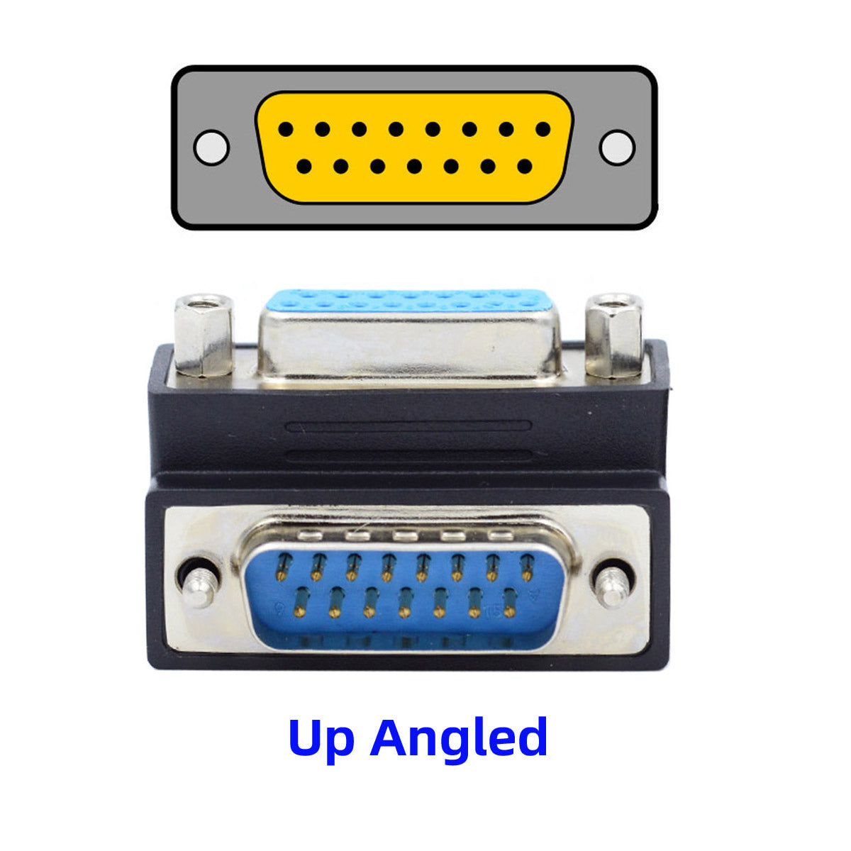 DB-003-UP DB-15PIN Up 90-Degree Angled Design DSUB D-subminiature 15Pin Male to Female Extension Adapter