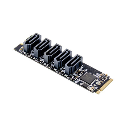 M.2 M-KEY JMB585 5-Port SATA 6G SATA-3 Storage Expansion Conversion Card