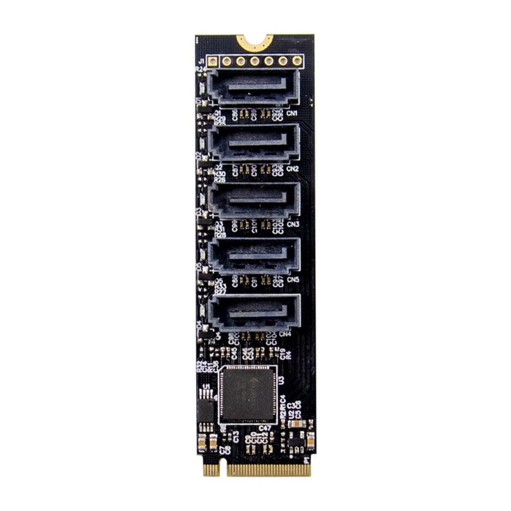 M.2 M-KEY JMB585 5-Port SATA 6G SATA-3 Storage Expansion Conversion Card