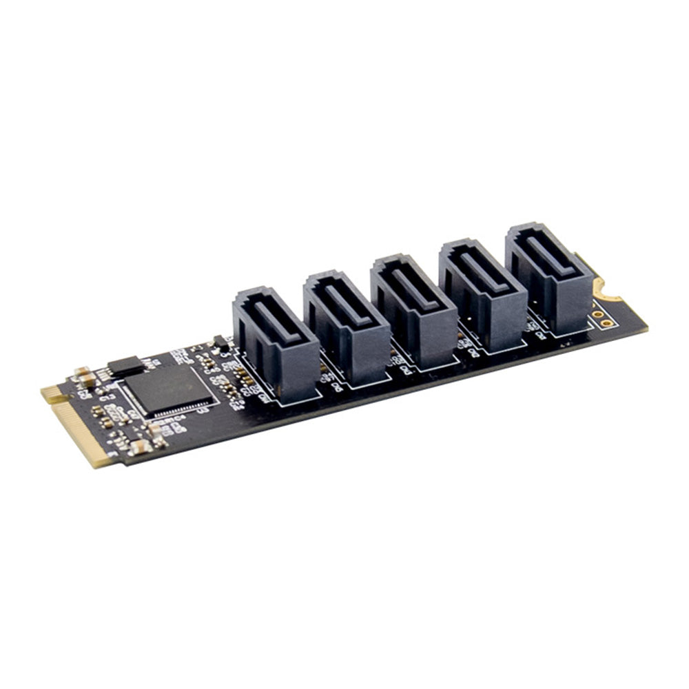 M.2 M-KEY JMB585 5-Port SATA 6G SATA-3 Storage Expansion Conversion Card