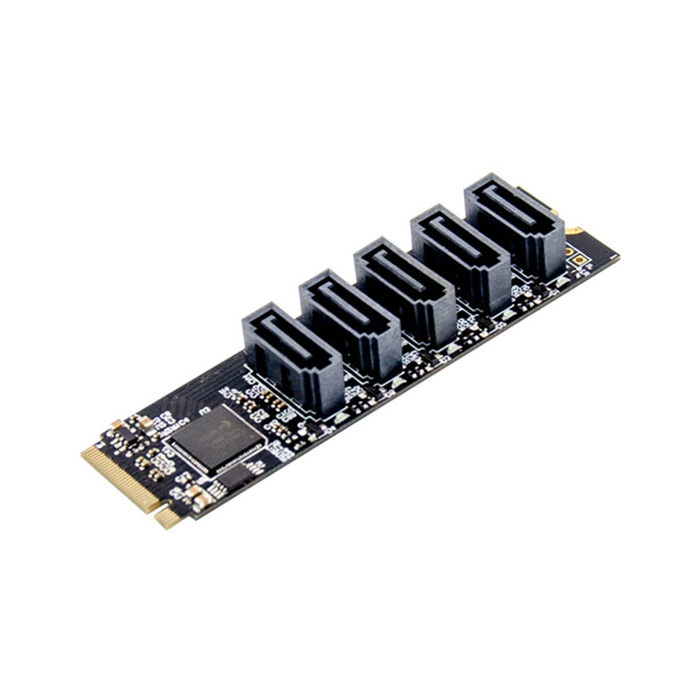 M.2 M-KEY JMB585 5-Port SATA 6G SATA-3 Storage Expansion Conversion Card