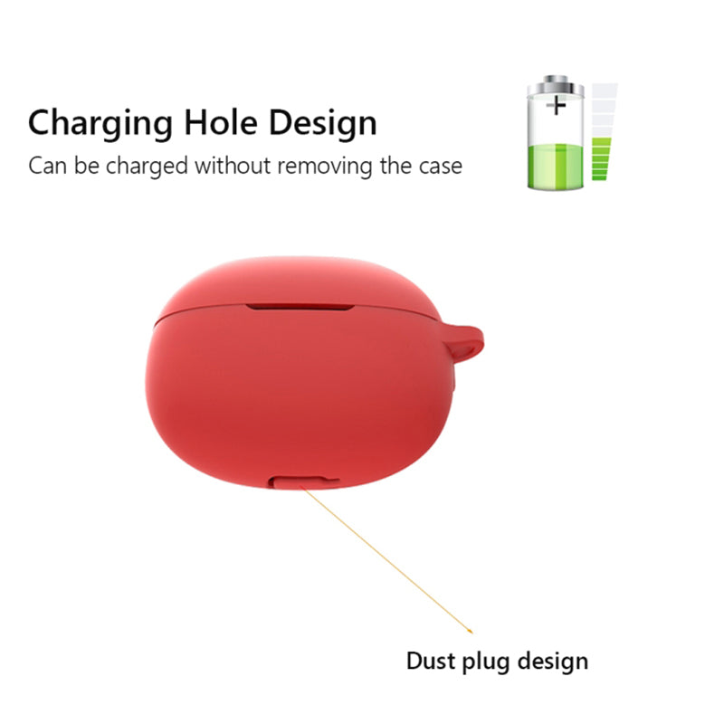 For Realme Buds Air 3 Bluetooth Earphone Charging Case Drop-proof Shell Soft Silicone Cover with Hanging Buckle
