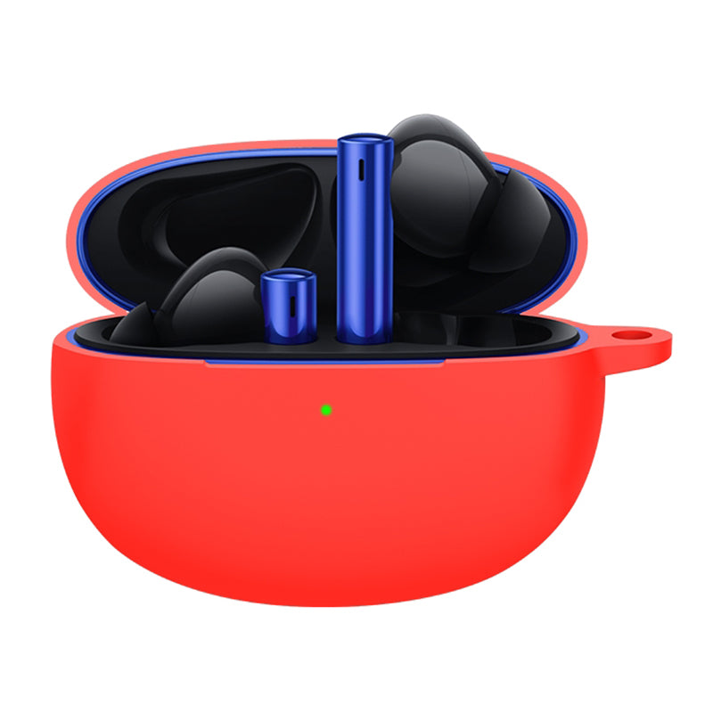For Realme Buds Air 3 Bluetooth Earphone Charging Case Drop-proof Shell Soft Silicone Cover with Hanging Buckle