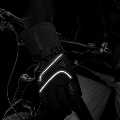 FLYINGTERN Motorcycle Snowmobile Heated Gloves Touch Screen Heated Mittens Winter Ski Gloves Electric Heating Thermal Gloves, Battery Powered