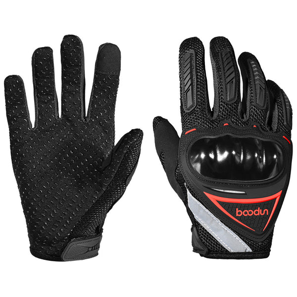 BOODUN 4281098 Full Finger Bicycle Anti-slip Gloves Wear-resistant Gloves Anti-Collision Hands Protectors with Reflective Stripes for Cycling Riding