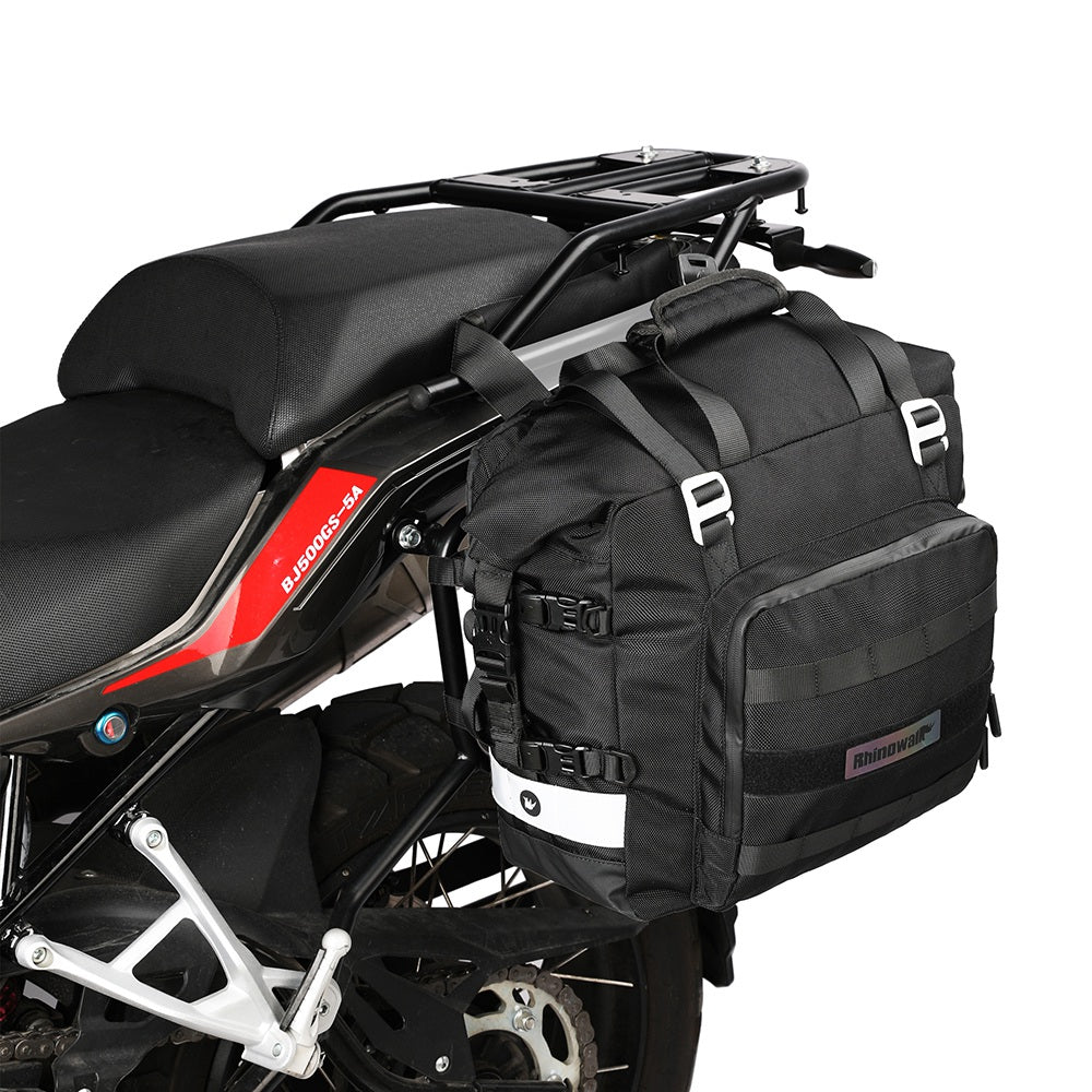 RHINOWALK 20L Quick Release Motorbike Side Storage Bag Motorcycle Luggage Pannier Bag