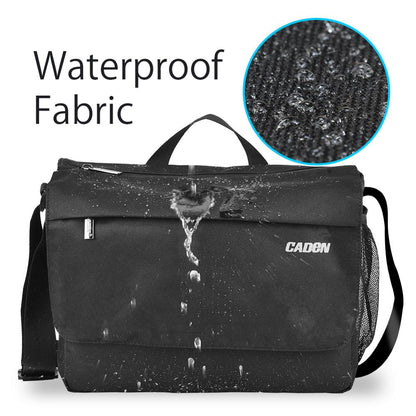 CADEN K12 Large Capacity Water-resistant DSLR Camera Messenger Shoulder Bag for Outdoor Travel