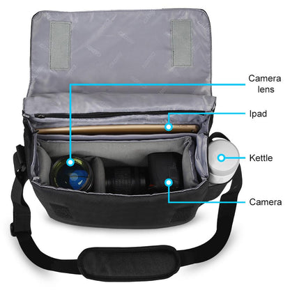 CADEN K12 Large Capacity Water-resistant DSLR Camera Messenger Shoulder Bag for Outdoor Travel