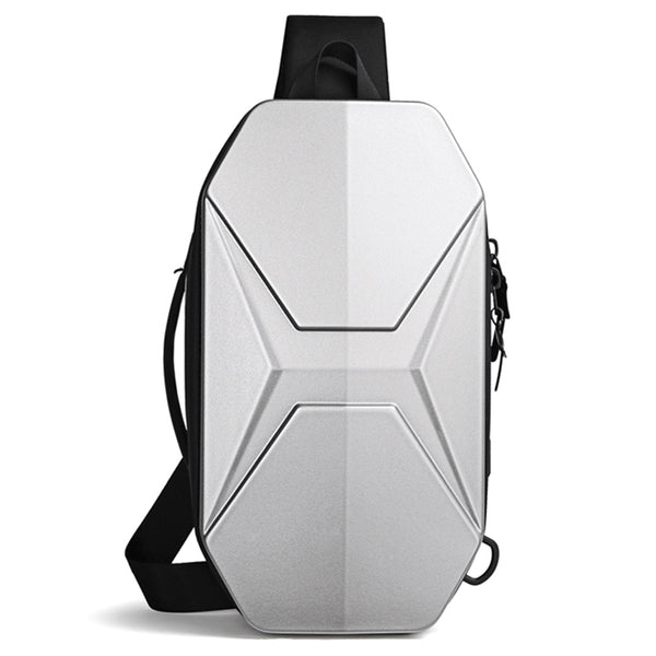 OZUKO 9509 Chest Bag with USB Charging Port Hard Shell Waterproof Crossbody Bag Daypack Travel Hiking Sling Backpack