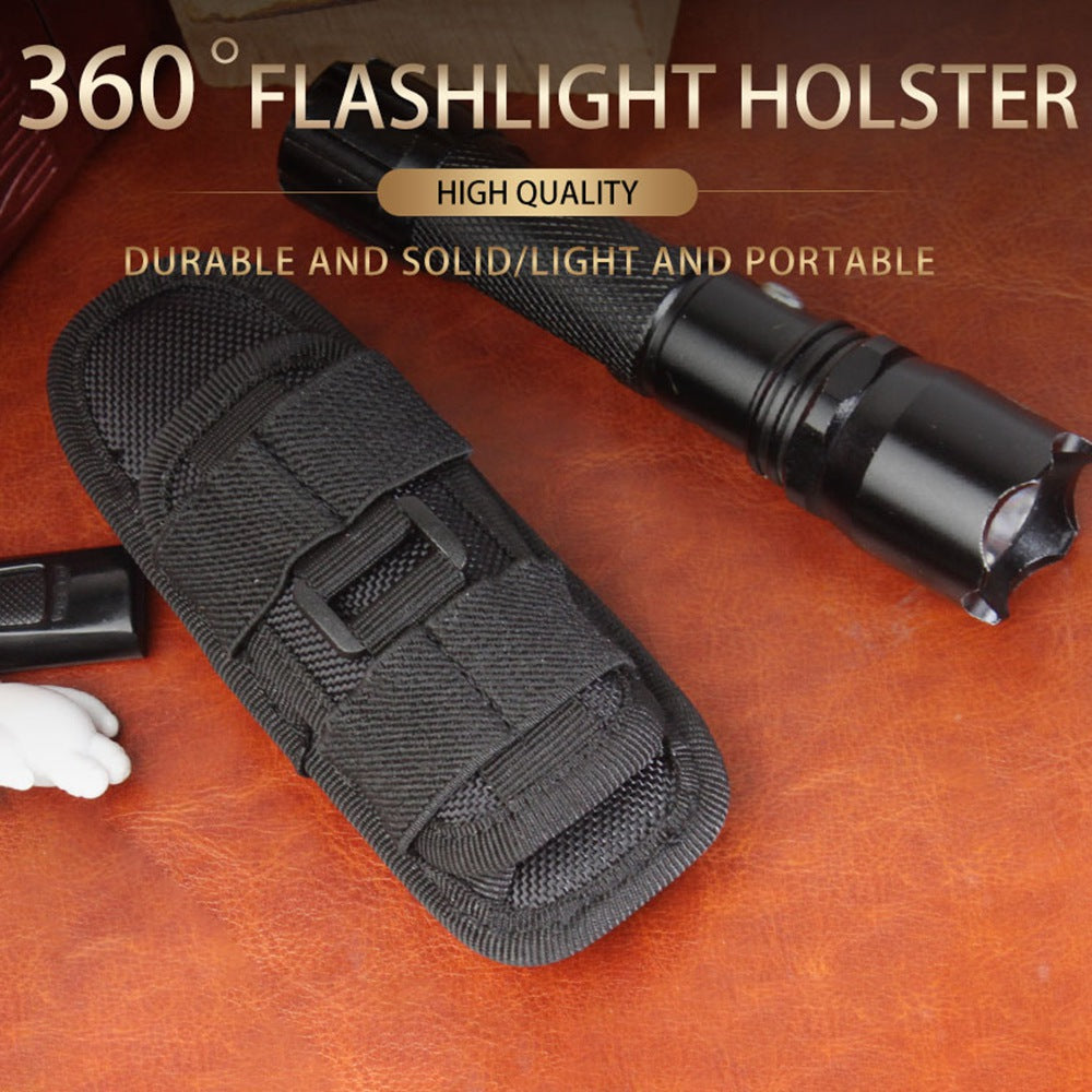 H-133 Outdoor Tactical Flashlight Pouch Holster 360 Degree Rotating Waist Bag for Belt Torch Cover Hunting Lighting Pouch