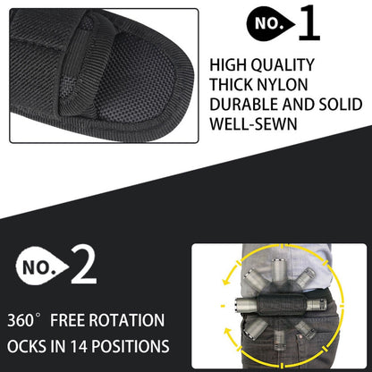 H-133 Outdoor Tactical Flashlight Pouch Holster 360 Degree Rotating Waist Bag for Belt Torch Cover Hunting Lighting Pouch