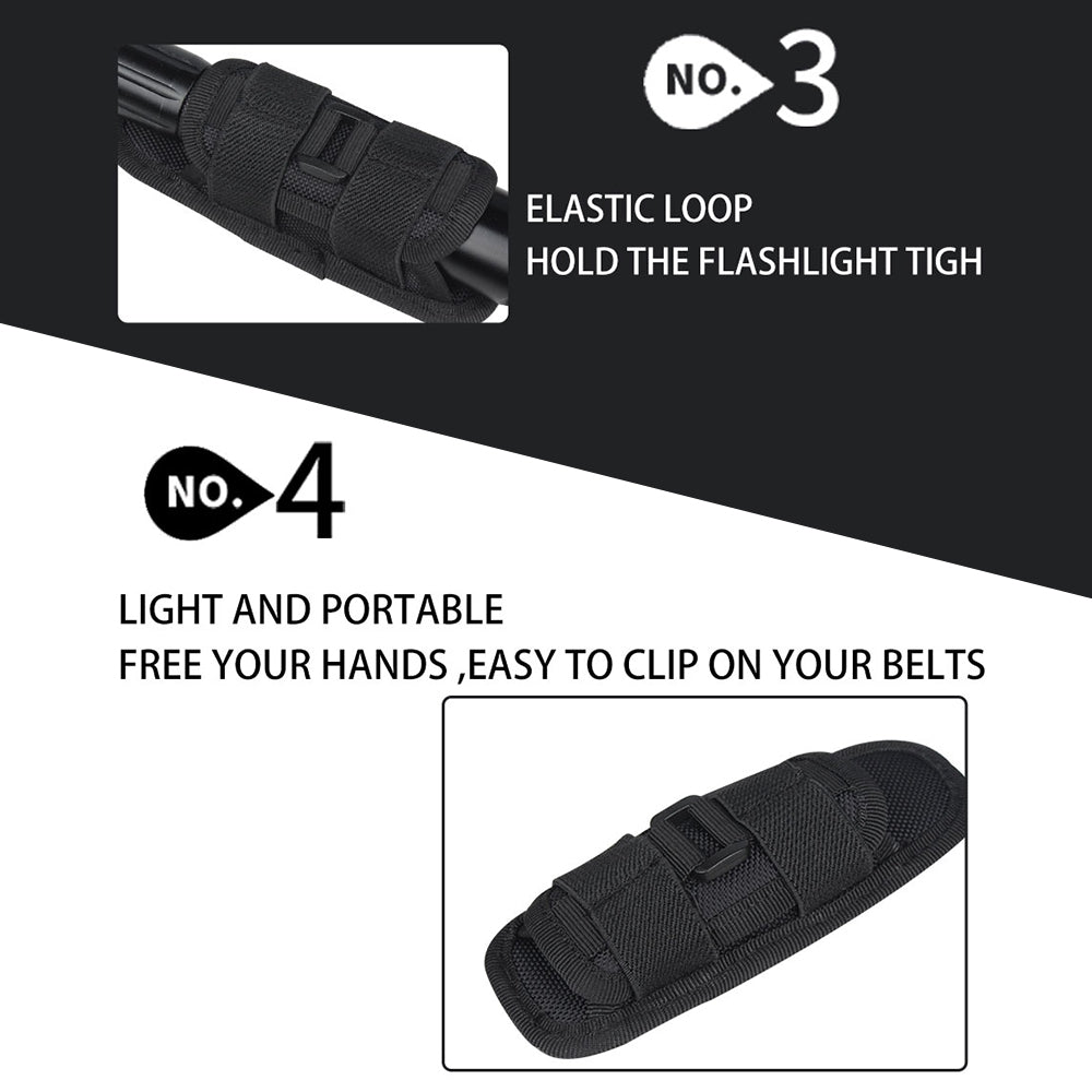 H-133 Outdoor Tactical Flashlight Pouch Holster 360 Degree Rotating Waist Bag for Belt Torch Cover Hunting Lighting Pouch