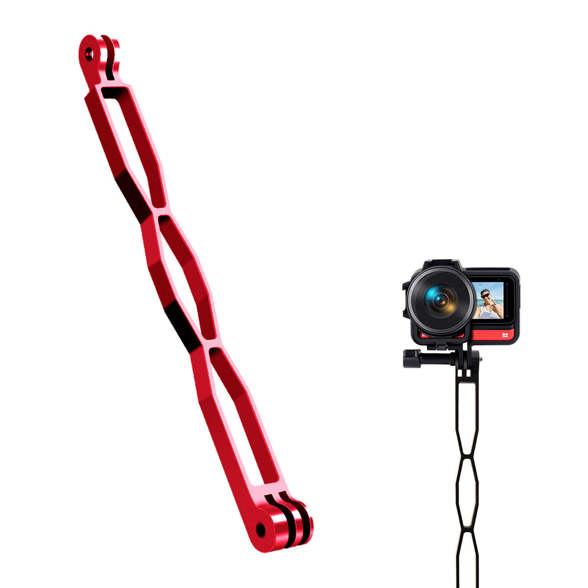 20cm Aluminum Alloy Extension Arm Mount Bracket Rod for GoPro Hero 10/9/8 / Insta360 One R/ DJI Action Camera