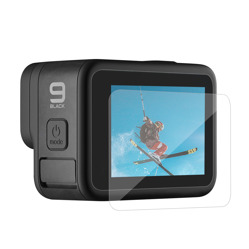 TELESIN GP-FLM-901 High Hardness Anti-explosion Tempered Glass Camera Lens Back Screen Protector Film + PET Soft Front Screen Protector for GoPro Hero 10/9