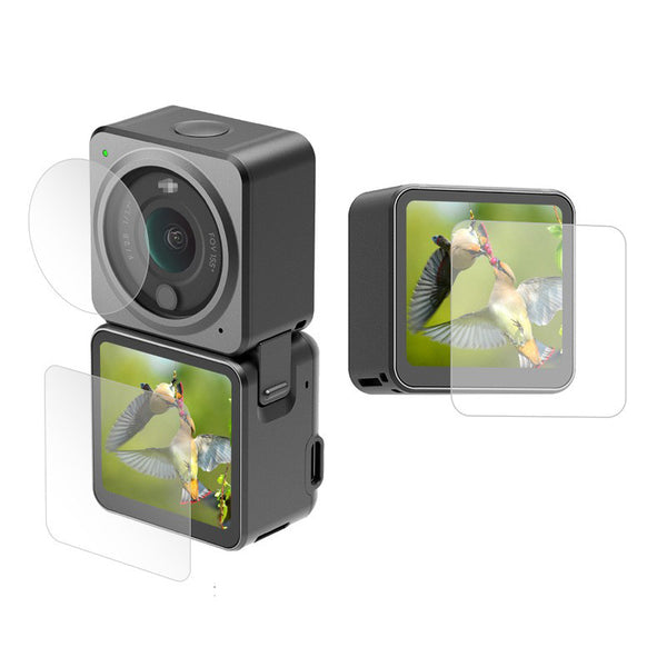 SHEINGKA FLW159 Tempered Glass Action Camera Screen Lens Protector Film Set for DJI Action 2