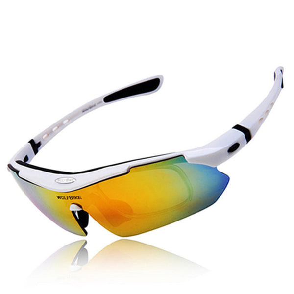 WOLFBIKE BYJ-013 Bicycle Cycling Glasses Sports Sunglasses Anti-UV Polarized Goggles with Interchangeable Lenses
