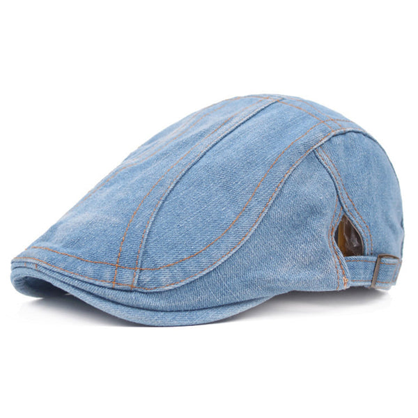 Retro Casual Denim Cap Men Women Adjustable Breathable Washed Cap Beret Hat